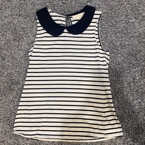ModCloth sleeveless striped Peter Pan T-shirt S